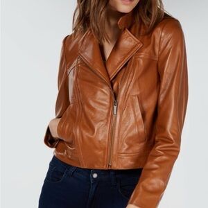 MICHAEL KORS Jacket 100% lambskin Leather Asymmetric Zip